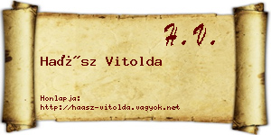 Haász Vitolda névjegykártya